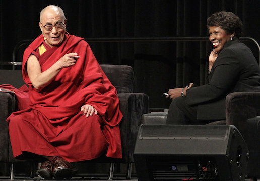 Gwen Ifill with the Dalai Lama in 2010