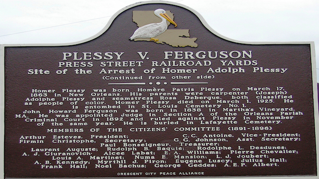 Homer Plessy vs Ferguson Marker in Lousiana