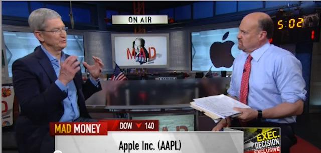 Tim Cook sits with CNBC Mad Money Jim Cramer