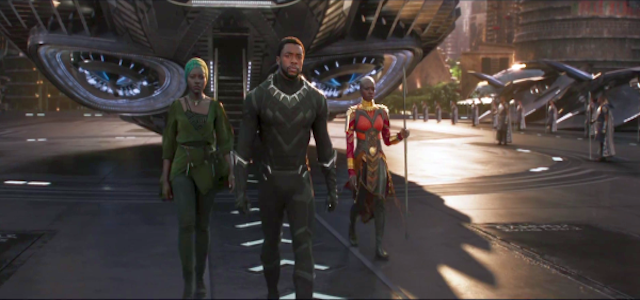 Chadwick Boseman in Black Panther movie, 2018