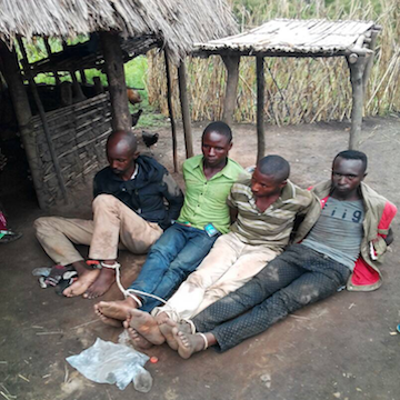 Suspected M23 rebels captured in Walendu on April 1, 2018