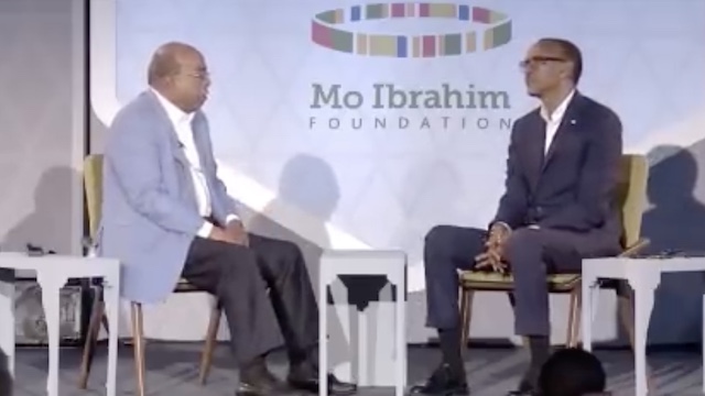 Mo Ibrahim and Paul Kagame in Kigali, April 28, 2018