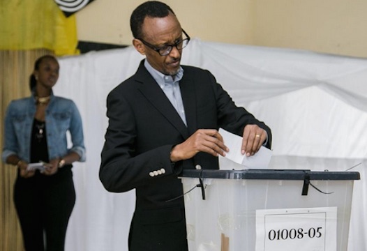 Paul Kagame during the 2015 Rwandan Elections