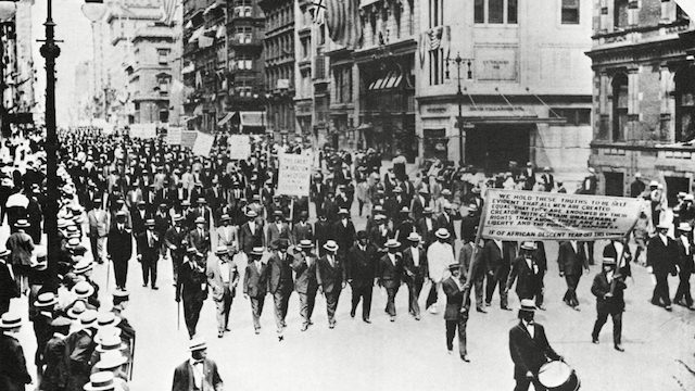 Silent March, July 28, 1917: Black Men in black suits