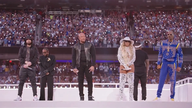 NFL Super Bowl  LVI, Feb 13, 2022 Halftime Show: Dr Dre, Mary J Blige, Eminem, Snoop Dogg, 50 Cent, Kendrick Lamar