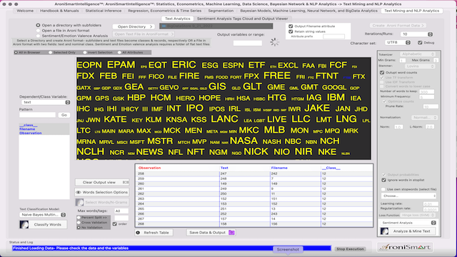 AroniSmartIntelligence Sentiment Analyisis Stocks to Watch E - N - September 21 2022