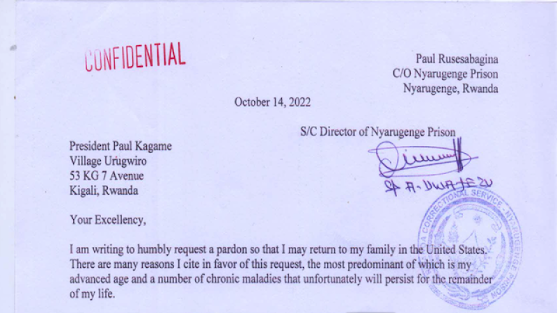 Letter Paul Rusesabagina October 2022