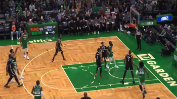NBA 2022:Brooklyn Nets vs Boston Celtics; Jayson Tatum scores 3-pointer